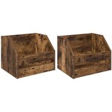  Kutija za vinilne albume 2 kom. Dimljeni hrast 38 x 30 x 29 cm | shoptok.hr