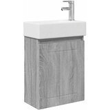 vidaXL Jedinstveni ormar za kupaonicu s Lavabo - Umivaonikom Siva Sonoma - Siva Sonoma s desnom slavinom | shoptok.hr