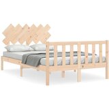  The Living Store Posteljni okvir z vzglavjem trden les - Posteljni Okvir, (21449980) | Shoptok.si