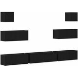  Set TV komoda Zidne 7 pcs Crni hrast 100 x 30 x 30 cm | Eponuda.ba