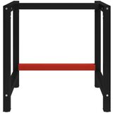 vidaXL Okvir za radni stol metalni 80 x 57 x 79 cm crno-crveni | shoptok.hr