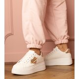 Gemre White sneakers with a golden heart and rhinestones Lerisol | Shoptok.si