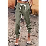 Fenzy Duge Moderne Hlače S Crtom I Gumicom U Struku Frieda, Zelene | shoptok.hr