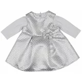 Modna kućica Dizzy Svečana haljina za bebe u kompletu s pamučnim bodijem Srebrna 570835SR
