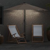vidaXL Vrtni dežnik Taupe 294 x 150 x 224 cm blago | Shoptok.si