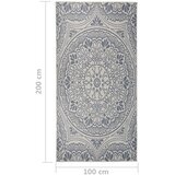 Vanjski tepih ravnog tkanja 100 x 200 cm plavi s uzorkom | shoptok.hr