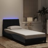  The Living Store Posteljni okvir z LED lučkami črn 90x190 cm žamet - Posteljni Okvir, (21488249) Cene