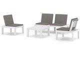 Maison Chic Seti vrtnega pohištva - Vrtna garnitura - Vrtni pohištvo set 4-delna z blazinami plastika bela, (21820391) | Shoptok.si