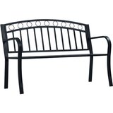  Vrtna klupa 125 cm crna čelična | shoptok.hr