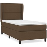  Box spring postelja z vzmetnico temno rjava 100x200 cm blago, (20846697) | Shoptok.si