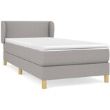 Maison Chic Box spring postelja - Vzmetna postelja z vzmetnico svetlo siva 90x190 cm blago SL13793, (21905331) Cene