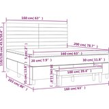  Okvir kreveta s oprugama i madrac svjetlosivi 160x200cm tkanina | shoptok.hr
