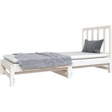  Izvlečna dnevna postelja bela 2x(90x190) cm trdna borovina, (20684757) | Shoptok.si