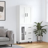 vidaXL Visoka omara bela 69,5x34x180 cm inženirski les | Shoptok.si