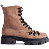 VINCEZA Suede laced workers brown | Shoptok.si