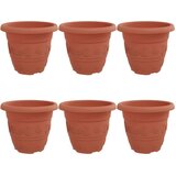  Okrogli cvetlični lonec 6 pcs Kamnito rdeča Ø 22 x 18 cm, (5000207828) | Shoptok.si