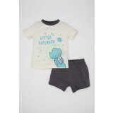 Defacto baby Boy Glow in the Dark Printed Short Sleeve Combed Cotton Pajama Set with Shorts | ePonuda.com