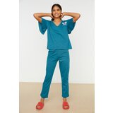 Trendyol Pajama Set - Blue - Plain | shoptok.hr