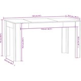  Blagovaonski stol bijeli 140 x 74,5 x 76 cm konstruirano drvo | shoptok.hr