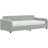 vidaXL Dnevni krevet s madracem svjetlosivi 100 x 200 cm baršunasti | shoptok.hr