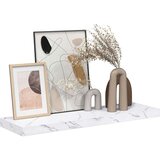  Stenska polica Beli marmor 80 x 23,5 x 4 cm Konstruiran les, (5000200947) | Shoptok.si