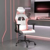  Gaming stol Bela in roza umetno usnje Cene