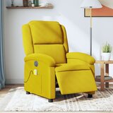 Maison Chic Električni masažni naslanjač - Relax naslanjač rumen žamet, (22061469) | Shoptok.si