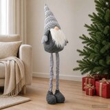  Božićni patuljak s rastezljivim nogama Siva 130 cm Poliester | shoptok.hr