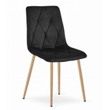 Libra stolica od crnog baršuna s nogama od drveta x 4 | shoptok.hr