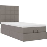  Otomanski okvir kreveta s madraca smeđesivi 80x200cm od tkanine | shoptok.hr