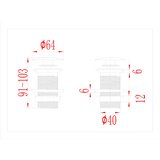  Potisni odvod bez zaštite od prelijevanja krom 6,4x6,4x9,1 cm | shoptok.hr
