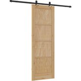  Klizna vrata Prirodna i crna 73 5 x 211 cm Masivna borovina | shoptok.hr