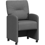 vidaXL jedilni stoli s kolesi 2 pcs temno siva 57 x 67 x 95 cm blago | Shoptok.si