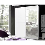 P & B omara z drsnimi vrati, prozorno, bela | Shoptok.si