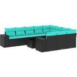 vidaXL 11-delni vrtni komplet sedežnih garnitur z blazinami črne barve poli ratan, (5000294494) | Shoptok.si