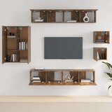  Komplet TV omaric 8-delni dimljen hrast konstruiran les, (20733222) | Shoptok.si