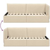  Kutni okvir kreveta s uzglavljem Krema 80 x 200 cm tkanina | shoptok.hr