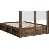  Krevetna konstrukcija s pohranom i uzglavljem Dimljeni hrast Smeđa 140 x 200 cm | shoptok.hr