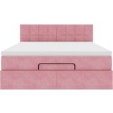  Otomanski krevet s madracem ružičasti 140x190 cm baršunasti | shoptok.hr