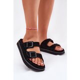D.Franklin Women's Suede Slides With Buckles Black | Eponuda.ba