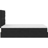  Krevet s prostorom za pohranu s LED-om Crna 120 x 190 cm Baršun | shoptok.hr