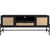 Dutchbone Črna TV omarica iz masivne jelke 148x60x38 cm Yasu – | Shoptok.si