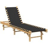 vidaXL Ležaljka za sunčanje s crnim tkanim trakama 55x200x30 cm bambus | shoptok.hr