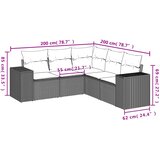  5-dijelni vrtni set sofa s jastucima bež od poliratana | shoptok.hr