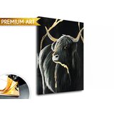  Slike na platnu PREMIUM ART - Črni bik (Kolekcia z zlatimi) | Shoptok.si