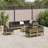  9-dijelni set vrtnih sofa s jastucima od impregnirane borovine | shoptok.hr