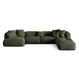 Micadoni Zelena kutna garnitura od bouclé tkanine (s desnim kutom/u obliku slova "U") Martina – Home | shoptok.hr