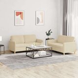  2-dijelni set sofa s jastucima krem od tkanine Cijene