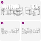  Set vanjskih sofa 6 kom. Prirodna i crna | shoptok.hr