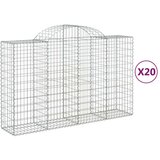  Obokane gabion košare 20 kosa 200x50x120/140cm pocinkano železo, (21000418) | Shoptok.si